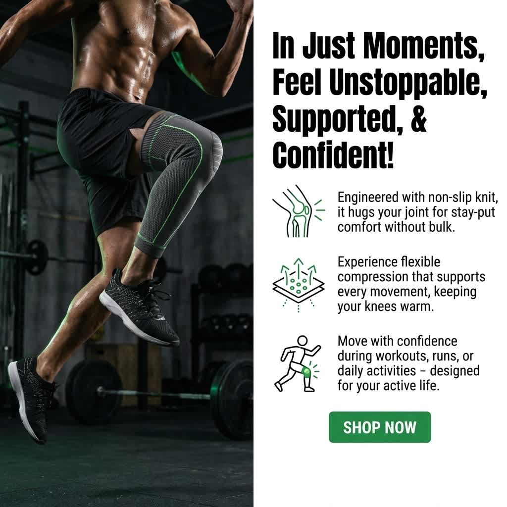Non-Slip Compression Knee Sleeve for Running & Gym Support