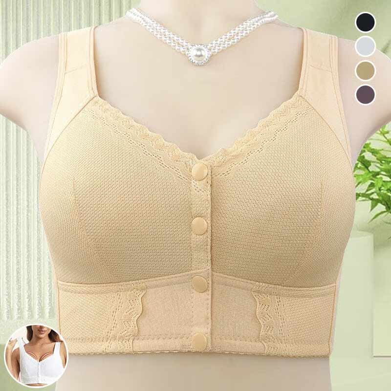 New Front Closure Breathable Bra for Seniors - No Back Pain - No Irritation - Full Support