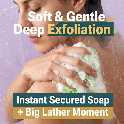 Washcloth Loofah Combo 2-in-1 For Softer, Cleaner Showers