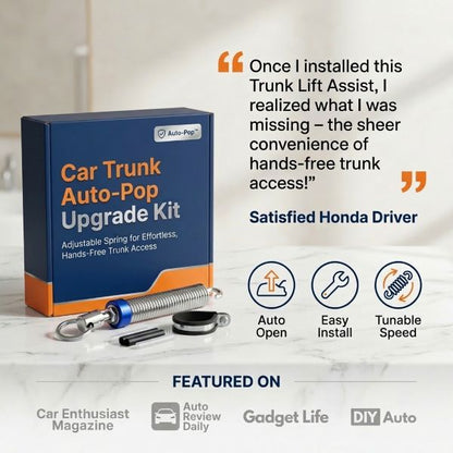 Auto Pop-Up Trunk Spring Lift (Adjustable Metal Boot Assist)