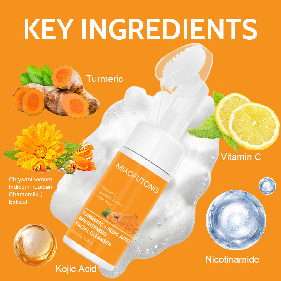 Turmeric & Kojic Acid Cleanser Foam - Blackhead Remover & Brightening Skin Care
