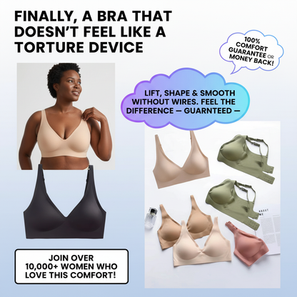 Seamless Wireless Push-Up Bra - Full Coverage Comfort with Natural Lift