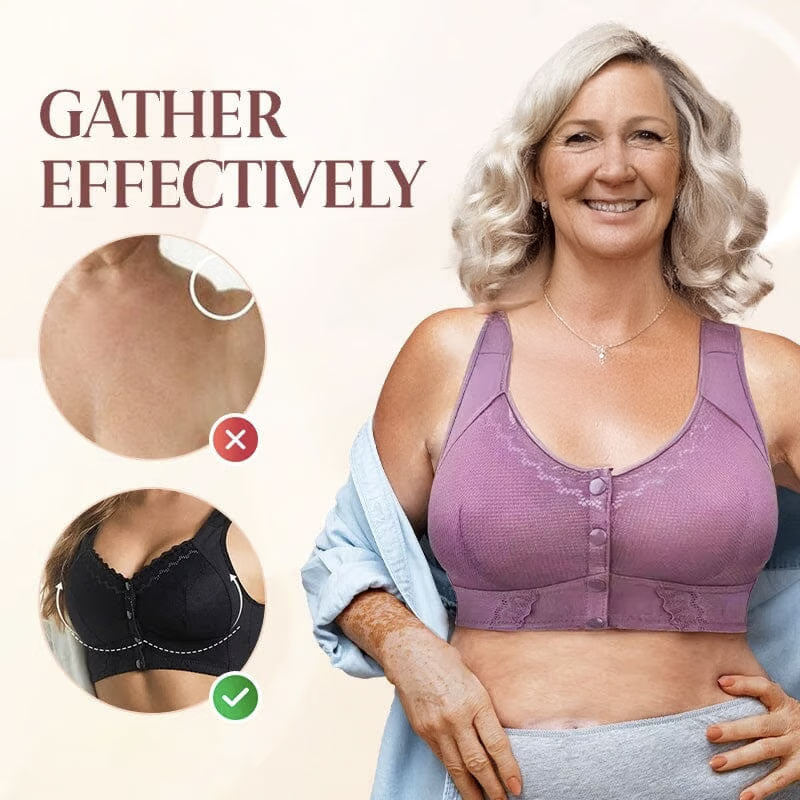 New Front Closure Breathable Bra for Seniors - No Back Pain - No Irritation - Full Support