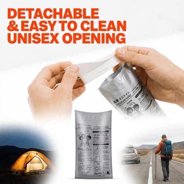No-Spill Emergency Urinal Bags for Cars, Travel & Camping