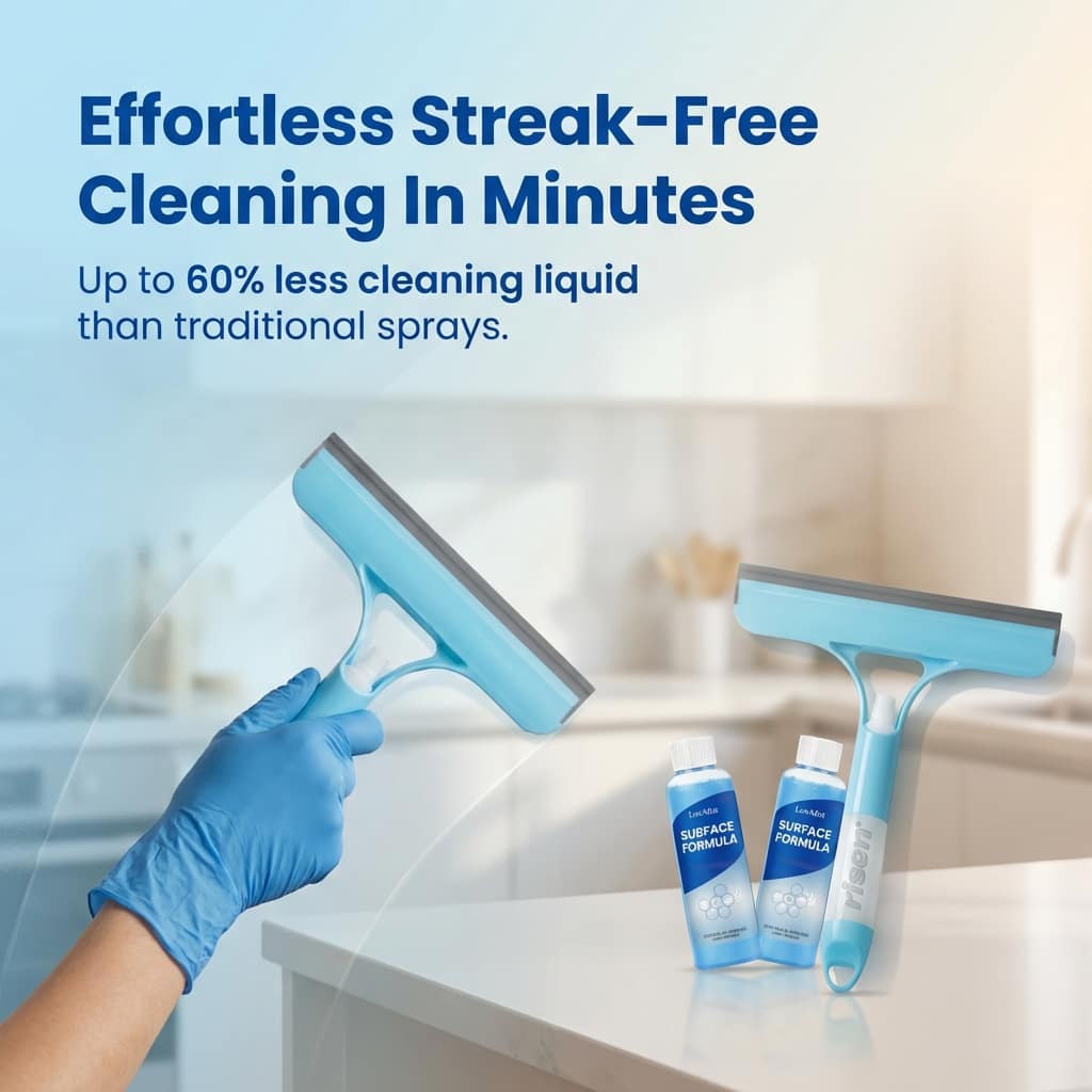 Spray-Scrub-Squeegee Cleaner + LowMist Surface Formula